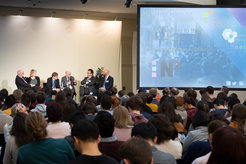 Panel discussion with the presidents of the N2 member organisations: Prof. Dr. Martin Stratmann (Max Planck Society), Prof. Dr.-Ing. Matthias Kleiner (Leibniz Association), Prof. Dr. Otmar Wiestler (Helmholtz Association)
